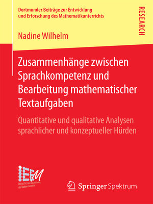 cover image of Zusammenhänge zwischen Sprachkompetenz und Bearbeitung mathematischer Textaufgaben